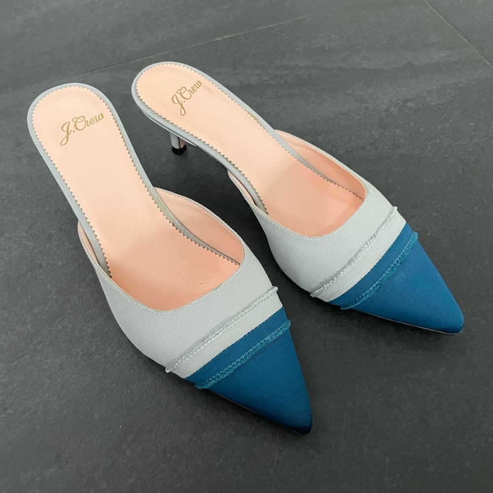 J. Crew Sophia Mule Pump in Cap-Toe Faille